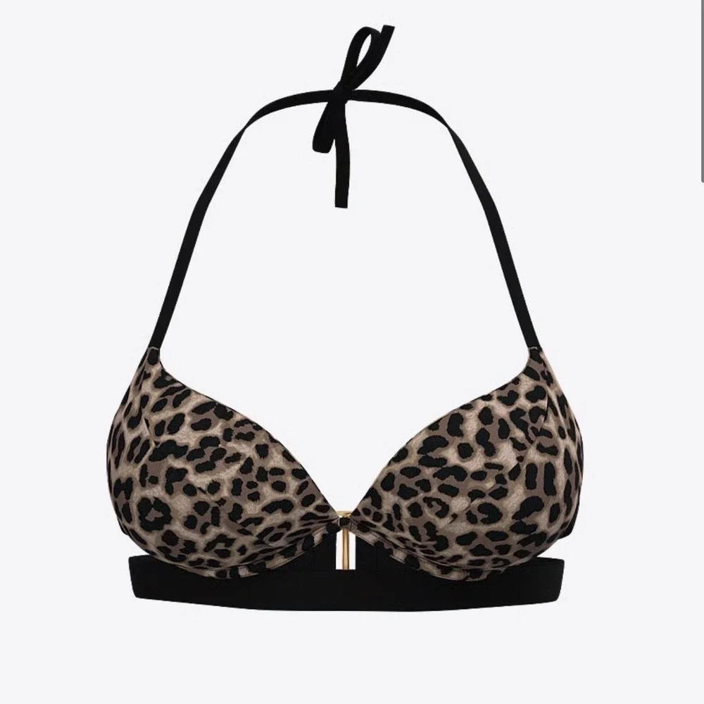 Victoria's Secret‎ Bombshell Push Up Bikini Top 38C Leopard Print Strappy Halter